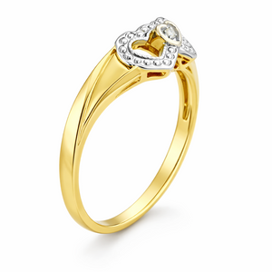 14k Two-Tone Gold Diamond Triple Heart