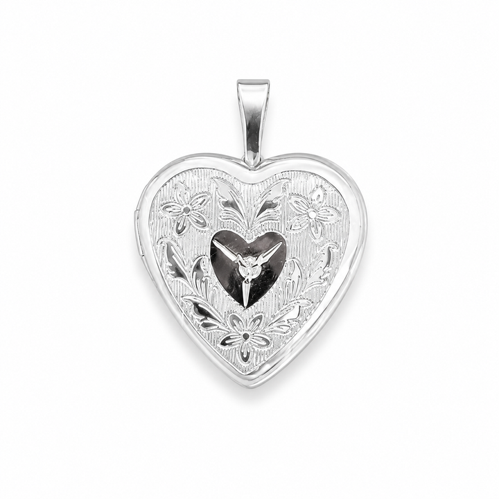 925 Sterling Silver Heart Locked Pendant