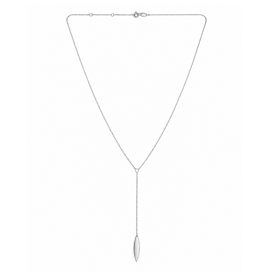 925 Sterling Silver Marquise Drop Lariat Necklace