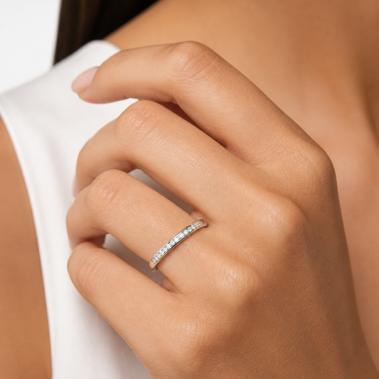 10K White Gold Channel Setting Diamond Band