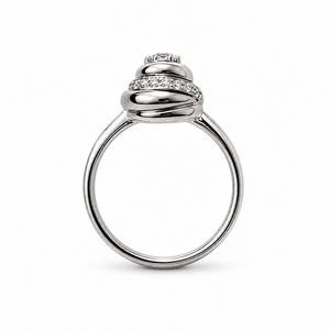 18K White Gold Diamond Rose Dome Ring, TDW: 0.51ct VS2 GH