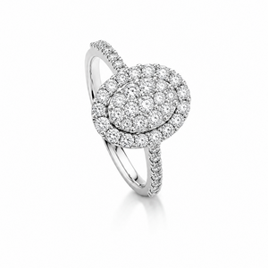 18K White Gold Birks Starry Night Oval Shaped Diamond Ring TDW: 0.78ct VS EF – Resale