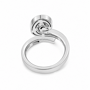18K White Gold Spiral Open Diamond Ring, TDW: 0.43ct VS G