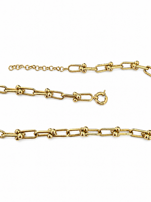 18k Yellow Gold U- Shape Links Necklace, 25gr