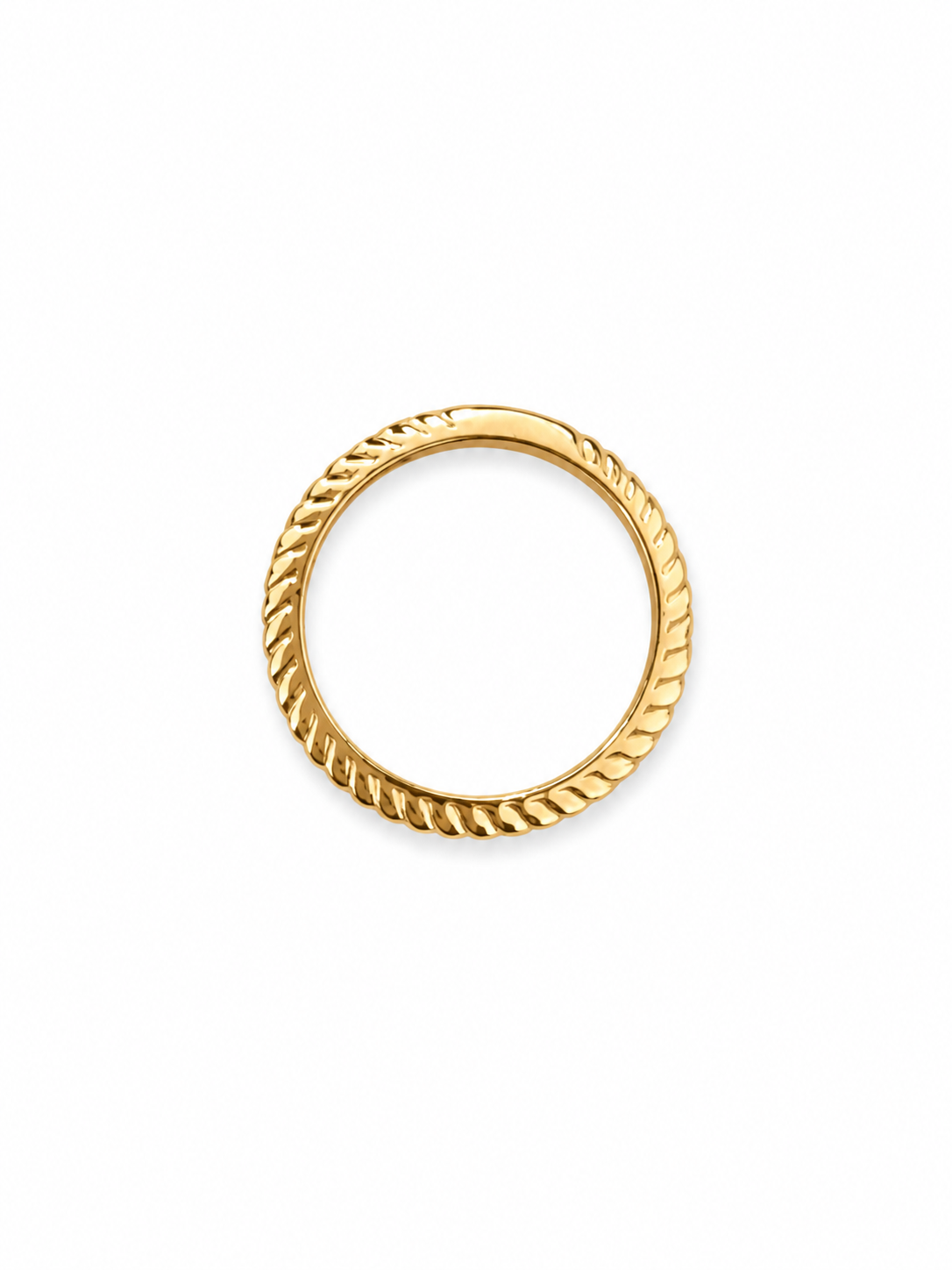 18k Yellow Gold Rope Style Stackable Ring
