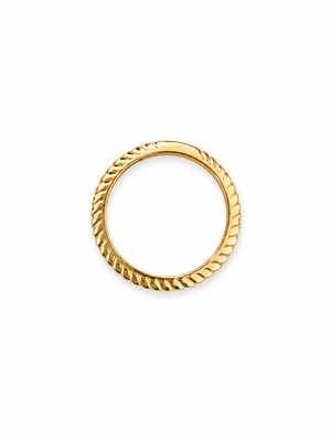 18k Yellow Gold Rope Style Stackable Ring