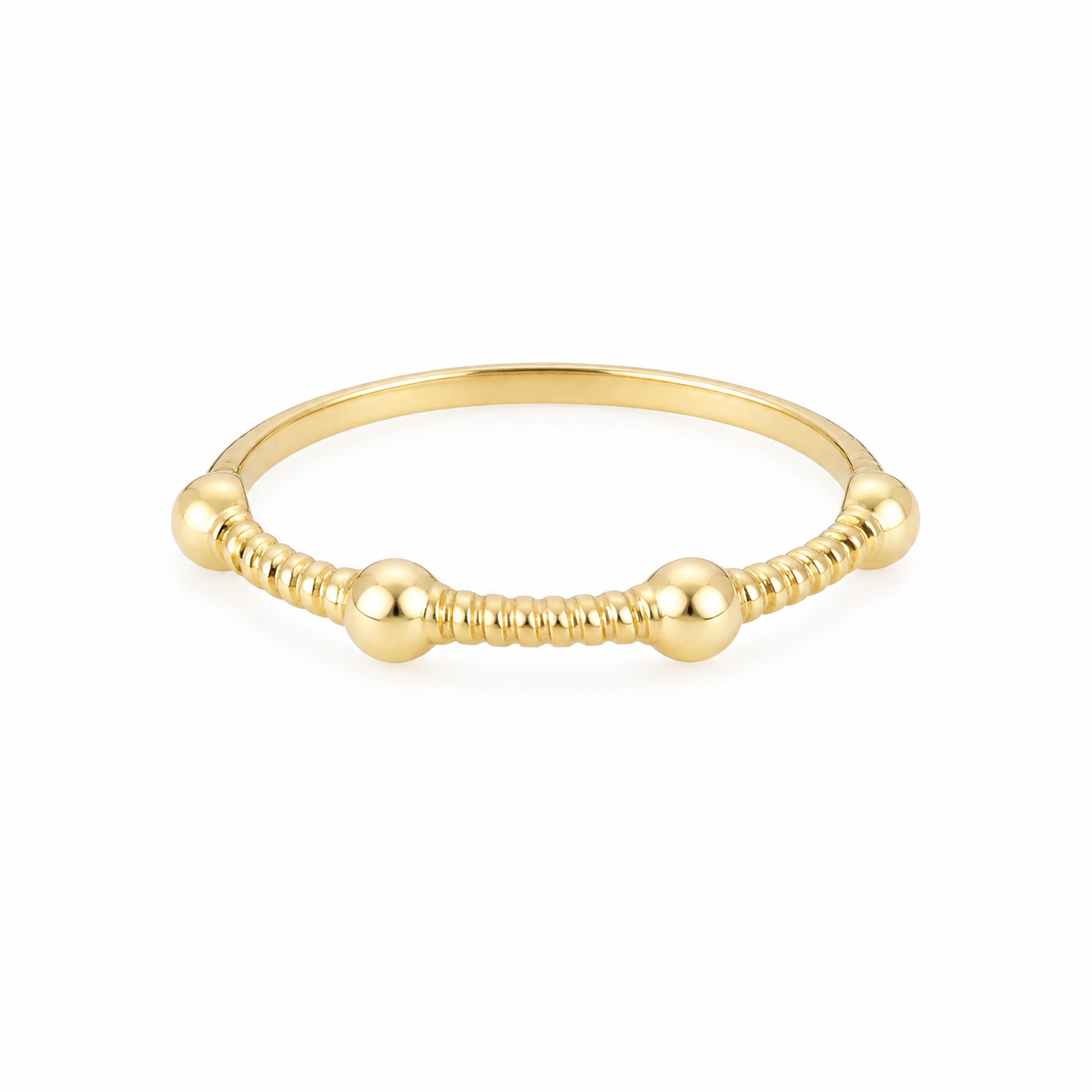 18k Yellow Gold Ring with Four Balls on setting
