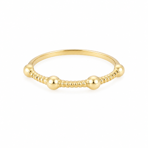 18k Yellow Gold Ring with Four Balls on setting
