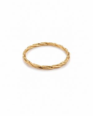 18k Yellow Gold Stackable Ring rope style