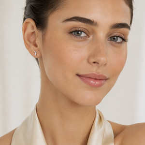 925 Sterling Silver Three Stone CZ Climber Stud Earrings