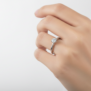 14k White Gold Blue Topaz Solitaire Ring