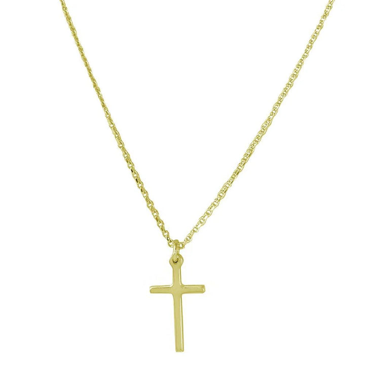 925 Sterling Silver Gold Plated Cross Pendant with Chain