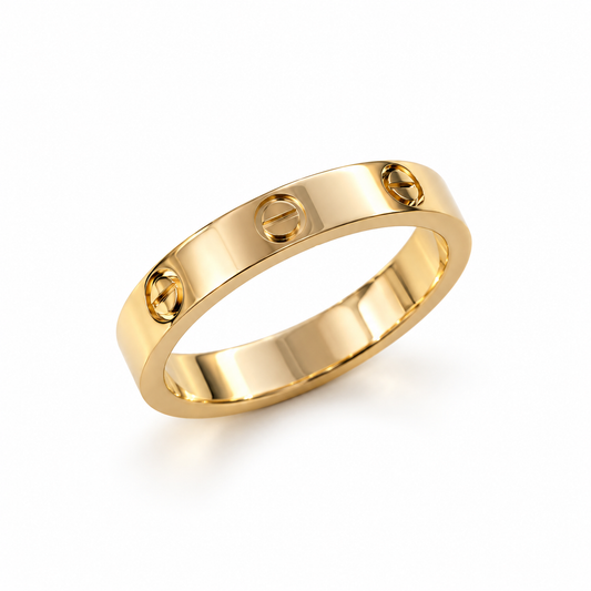18K Yellow Gold Screw Motif Band