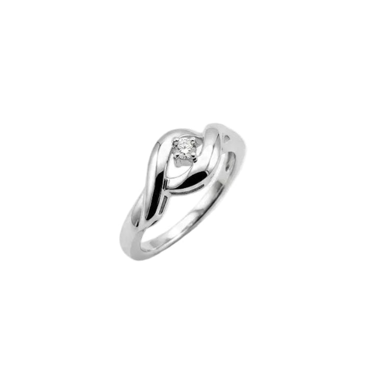 925 Sterling Silver Twisted Band Lab-Grown Diamond Ring