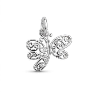 925 Sterling Silver Filigree Dragonfly Pendant