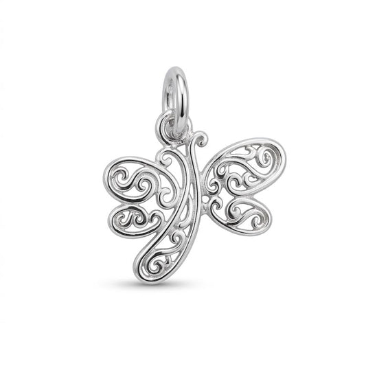925 Sterling Silver Filigree Dragonfly Pendant