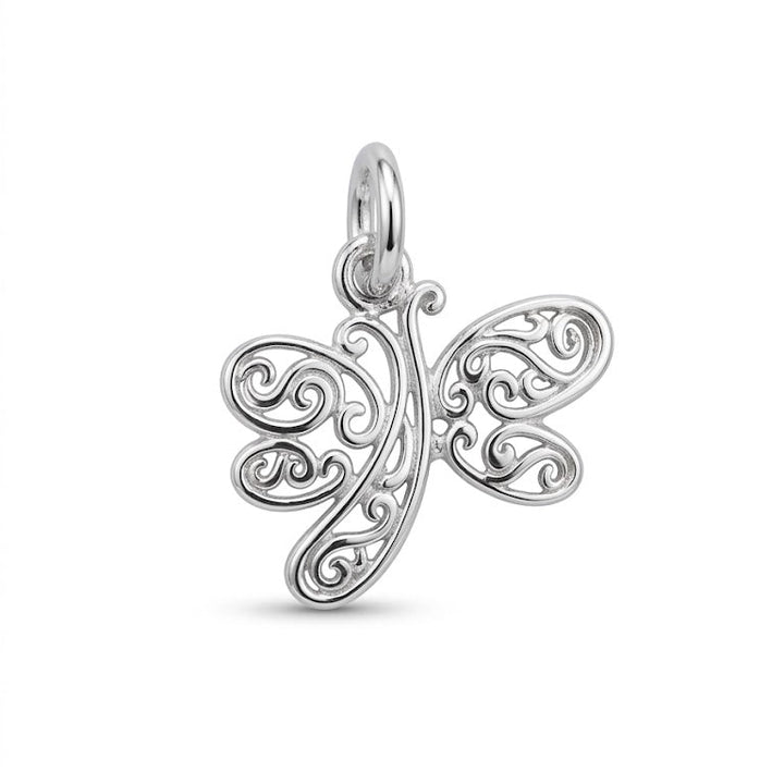 925 Sterling Silver Filigree Dragonfly Pendant