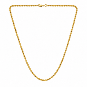 10K Yellow Gold Rope Chain Necklace 24" 4mm Hollow