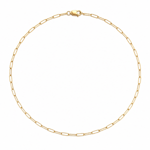 18K Yellow Gold Paperclip Chain Necklace 18"