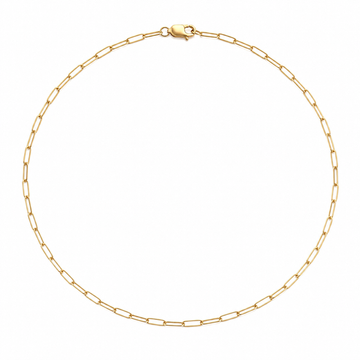 18K Yellow Gold Paperclip Chain Necklace 18"