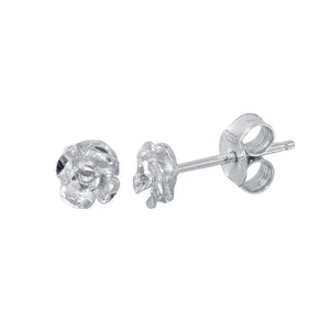 Sterling Silver Rhodium-Plated flower Stud Earrings