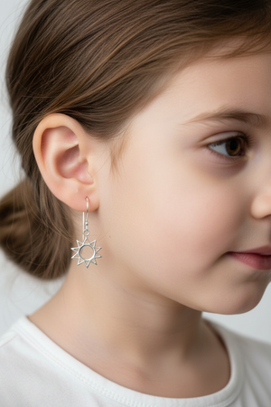 Silver Sun Earrings. 925