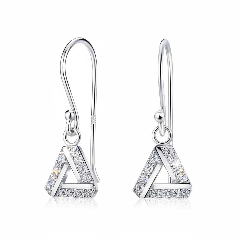 Silver Triangle Earrings