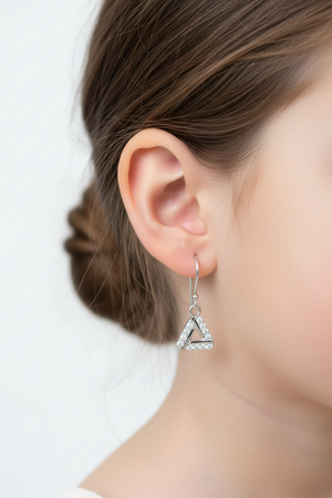 Silver Triangle Earrings