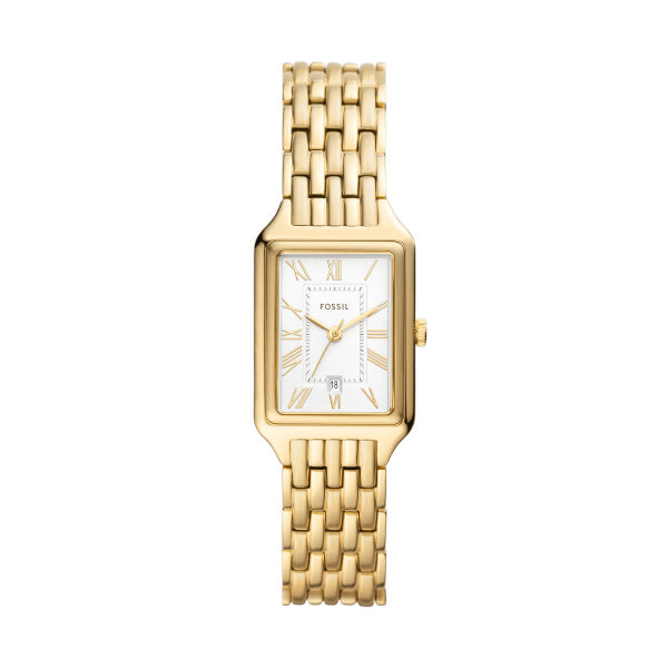 Fossil Raquel Gold-Tone Bracelet Watch White Dial 23mm ES5220 - front view