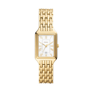 Fossil Raquel Gold-Tone Bracelet Watch White Dial 23mm ES5220 - front view