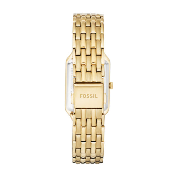Fossil Raquel Gold-Tone Bracelet Watch White Dial 23mm ES5220 - back and clasp