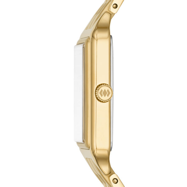 Fossil Raquel Gold-Tone Bracelet Watch White Dial 23mm ES5220 - side profile