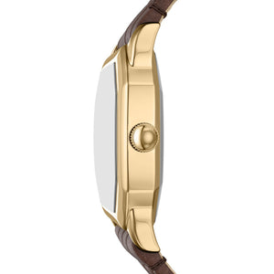 Fossil Harlow Gold-Tone Brown Leather Watch Cream Dial 27mm ES5426 - side profile