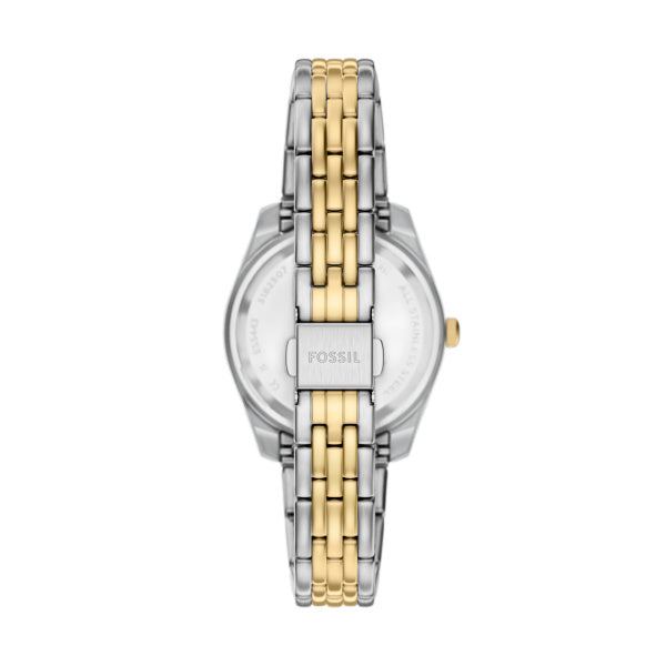 Fossil Scarlette Two-Tone Bracelet Watch Blue Dial 32mm ES5443
