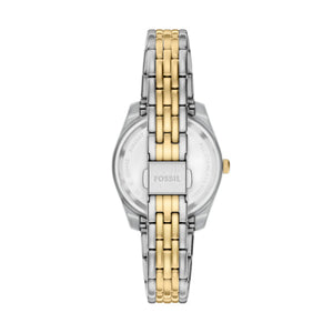 Fossil Scarlette Two-Tone Bracelet Watch Blue Dial 32mm ES5443