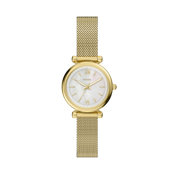 Fossil Carlie Gold-Tone Mother-of-Pearl Watch 28mm ES5462