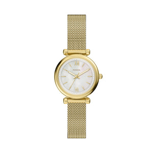 Fossil Carlie Gold-Tone Mother-of-Pearl Watch 28mm ES5462