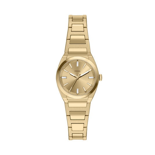 Fossil Everett Gold-Tone Gold Dial Watch 27mm ES5492