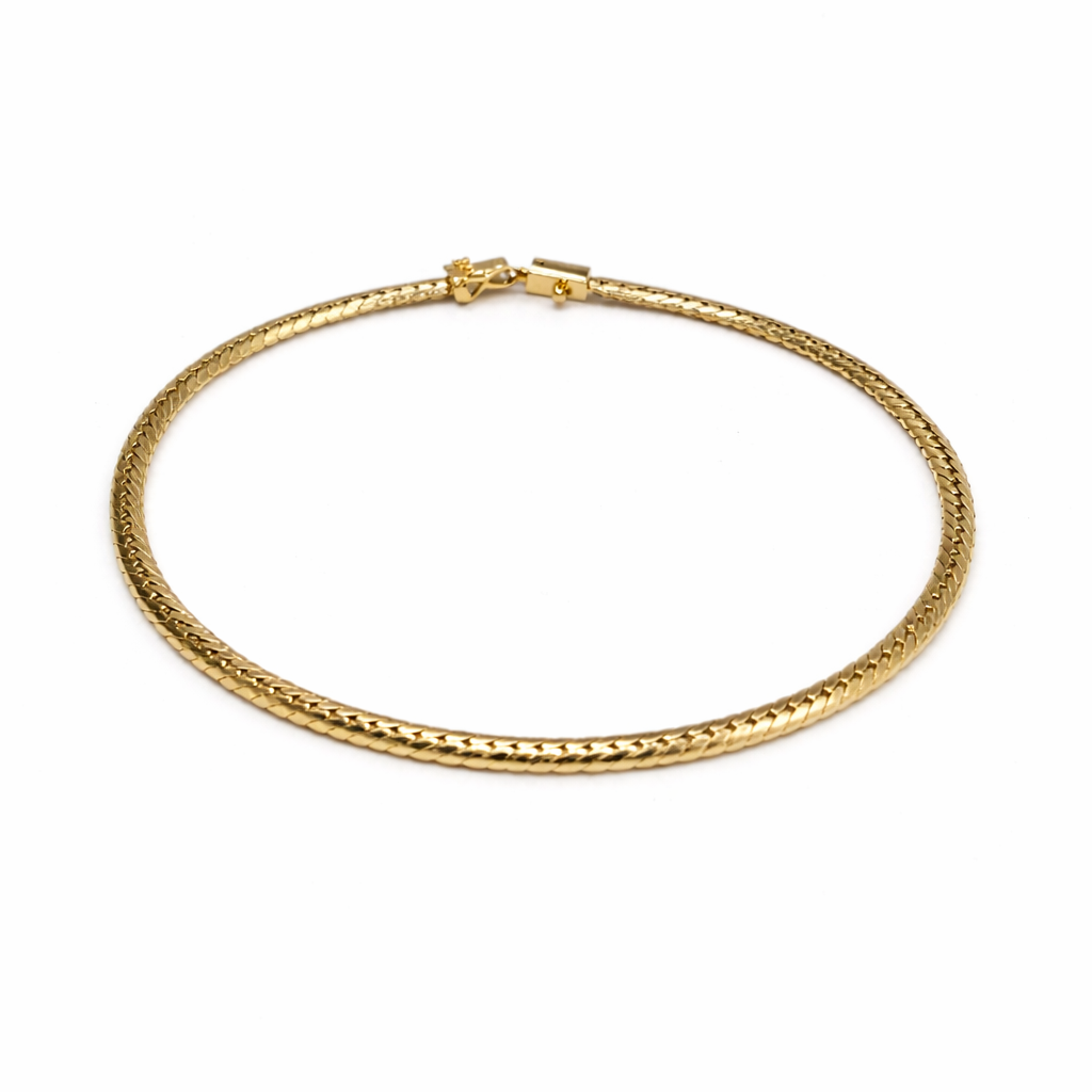 18k Yellow Gold Flat Curb Bracelet, 7.83gr