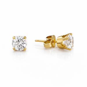 10k Yellow Gold CZ Stud Earrings