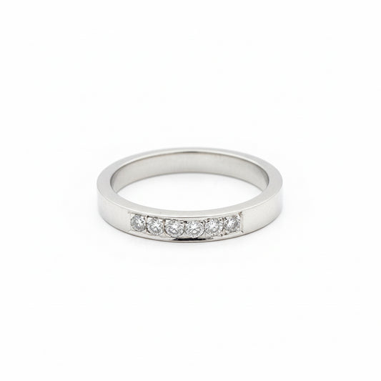 14K White Gold Channel – set Diamond Band
