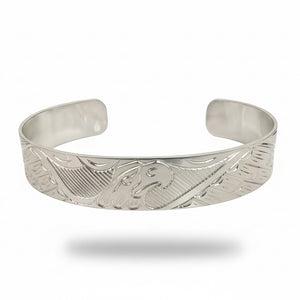 925 Sterling Silver First Nations Style Eagle Engraved Bangle
