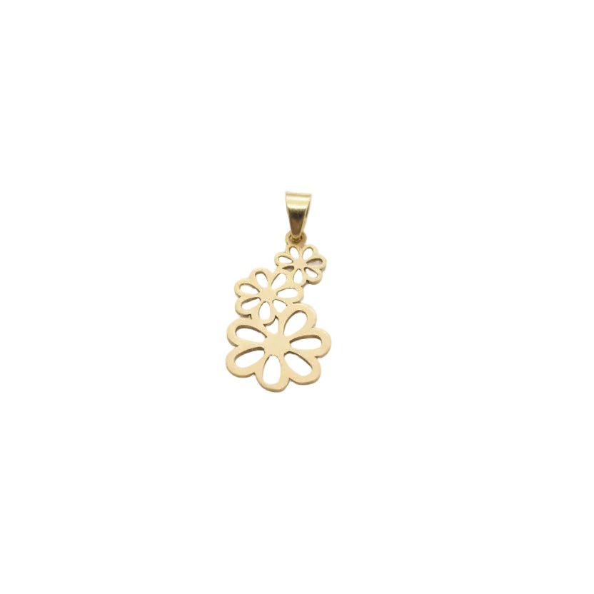 18K Yellow Gold Flower Style Pendant 0.93 gr