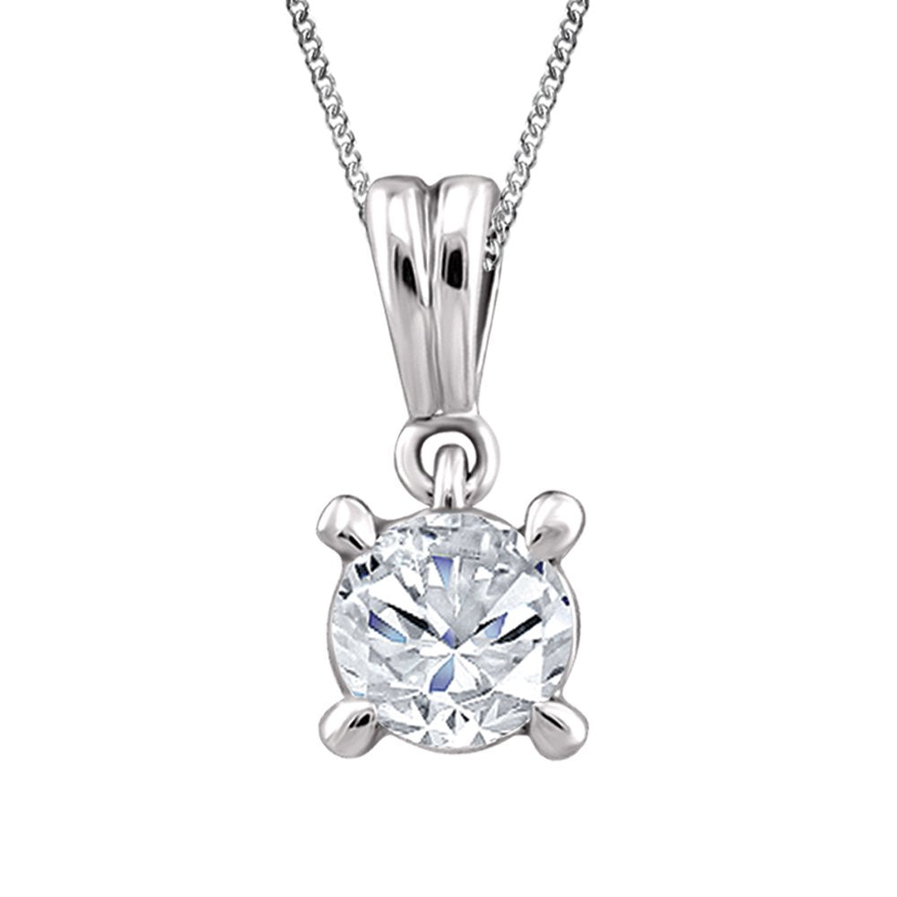 Fire and Ice Canadian Diamond Solitaire Necklace, 14k,  0.24ct, I1, G-I