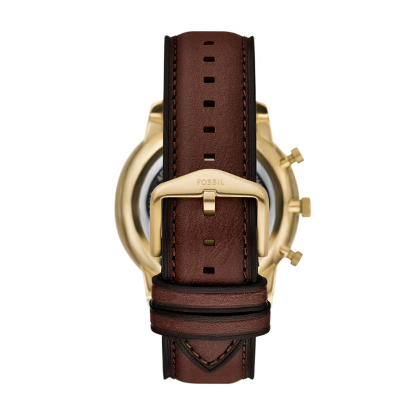 Fossil Neutra Chronograph Gold-Tone Brown Leather Watch 44mm FS6113