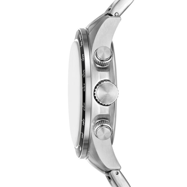 Fossil Autocross Silver-Tone Bracelet Watch Silver Dial 42mm FS6124