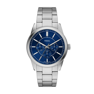 Fossil Pearson Silver-Tone Bracelet Watch Blue Dial 42mm FS6134