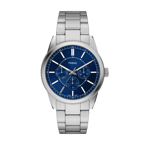 Fossil Pearson Silver-Tone Bracelet Watch Blue Dial 42mm FS6134