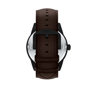 Fossil Pearson Multifunction Black Brown Leather Watch 42mm FS6138 – full strap view