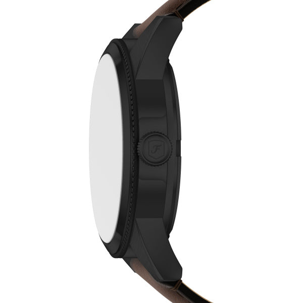 Fossil Pearson Multifunction Black Brown Leather Watch 42mm FS6138 – luminous hands in the dark